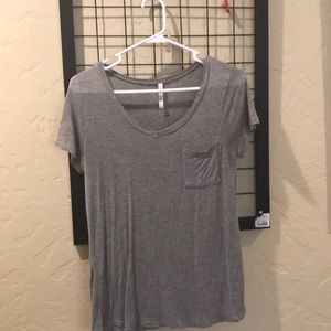 Gray t with front pocket